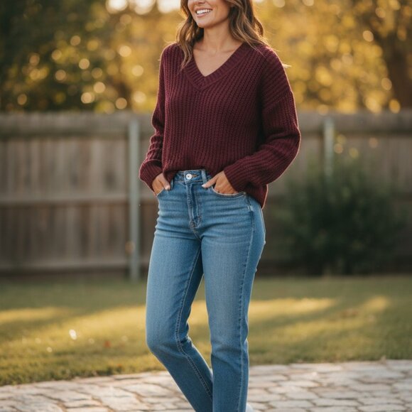 Ellie Dark Blue Women's Jeans 4 & XS Nwt Sweater - Picture 5 of 17